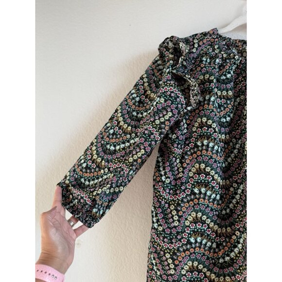 LOFT Women’s Garden Dobby Tie Back Ruffle Blouse Top Floral Print Bow Size XL - Picture 5 of 13
